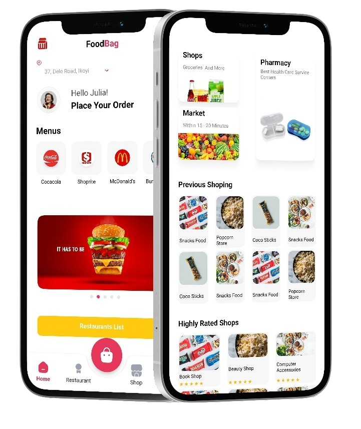 Food on sale bag application